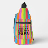 Trendy Kleurrijke Wereld's Greatest Papa Sling Bag (Voorkant)