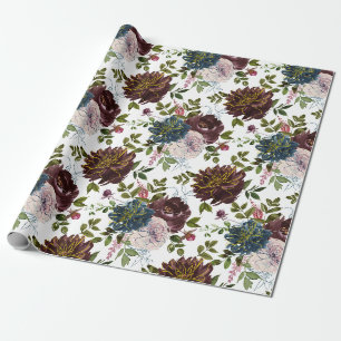 Trendy Kleurstellingen Bloemmotief Cadeaupapier