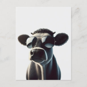 Trendy Koe in zonnebrillen Briefkaart