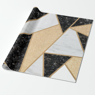 Trendy Koele Geometrische Marmer Textuur Cadeaupapier