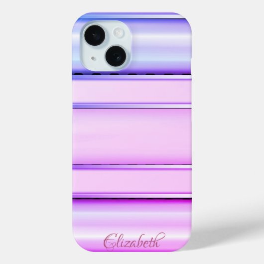 Trendy koele gestreepte paars Case-Mate iPhone case (Achterkant)
