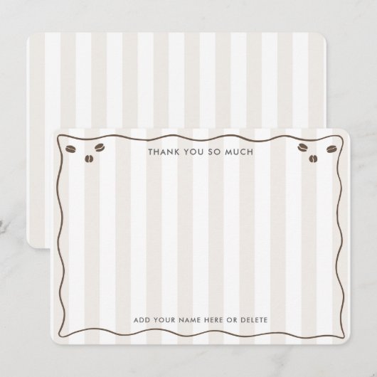 Trendy koffiebonen Espresso Martini Bruidsfeestje Bedankkaart (Voorkant / Achterkant)