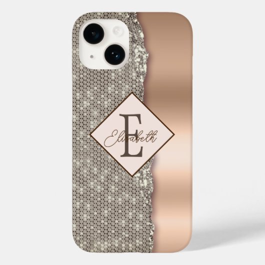 Trendy Koper Diamanten Case-Mate iPhone Case (Achterkant)
