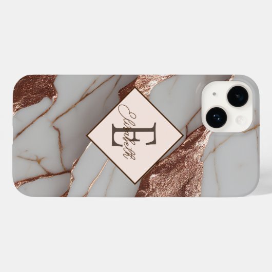 Trendy koperen glitter marmer Case-Mate iPhone case (Achterkant (horizontaal))