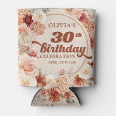 Trendy koperen hortensia en rozen herfst blikjeskoeler (Voorkant)