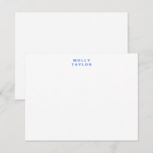 Trendy korenbloem blauw vet twee lijn naam chic notitiekaartje