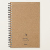 Trendy Kraft Modern Monogram Weekly Planner (Voorkant)