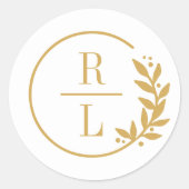 Trendy Krans Bewerkbare Kleur Trouwstickers Ronde Sticker (Voorkant)