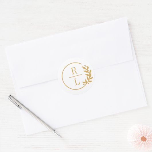 Trendy Krans Bewerkbare Kleur Trouwstickers Ronde Sticker (Envelop)