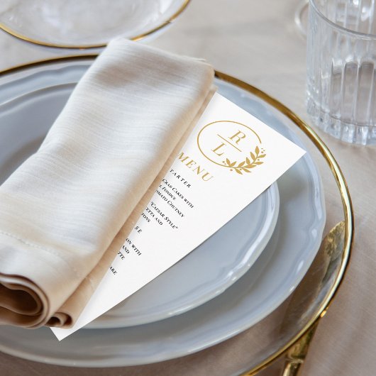 Trendy Krans BEWERKBARE KLEUR Wedding Menu Kaart