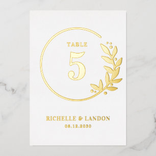 Trendy Krans FOLIE Bewerkbare Kleur Tabel Nummer Folie Uitnodiging