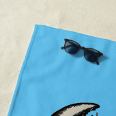 Trendy  kreeft gepersonaliseerd blauw strandlaken (In situ)