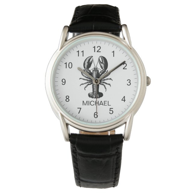 Trendy  kreeft gepersonaliseerd horloge (Voorkant)