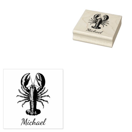 Trendy kreeft gepersonaliseerd 	rubberstempel (Gestempeld)