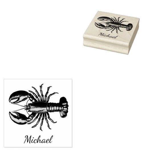 Trendy kreeft gepersonaliseerd 	rubberstempel (Gestempeld)