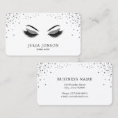 Trendy Lashes met Silver Glitter Makeup Artist Visitekaartje (Voorkant / Achterkant)