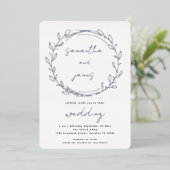 Trendy Laurel Leaf Qr Code Script Weddenschap Real Folie Uitnodiging (Staand Voorkant)