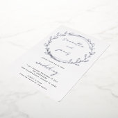 Trendy Laurel Leaf Qr Code Script Weddenschap Real Folie Uitnodiging (Gedraaid)