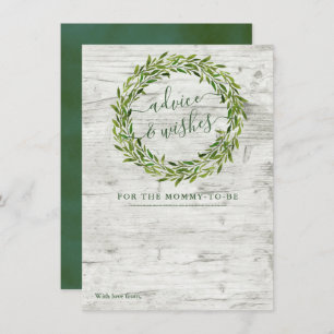 Trendy Laurel Wreath Greenery Baby shower Advieskaart