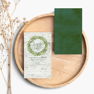 Trendy Laurel Wreath Greenery Baby shower Diaper Informatiekaartje