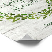 Trendy Laurel Wreath Greenery Baby shower Welkom Poster (Hoek)