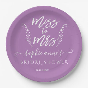 Trendy Lavendel Miss To Mrs Bruiloft Borrel Papieren Bordje