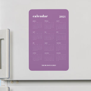 Trendy Lavendel Voljaar 2024 Kalender Magneet