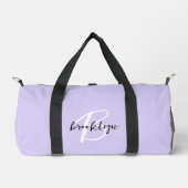 Trendy Lavendel Zwart Wit Script Monogram Plunjezak (Voorkant)