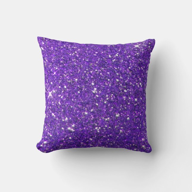 Trendy Lavender Paars Sparking Glitter Glitz Kussen (Voorkant)