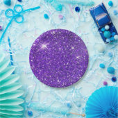Trendy Lavender Paars Sparking Glitter Glitz Papieren Bordje (Feest)