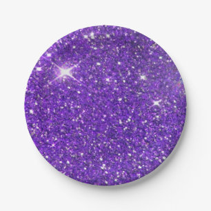 Trendy Lavender Paars Sparking Glitter Glitz Papieren Bordje