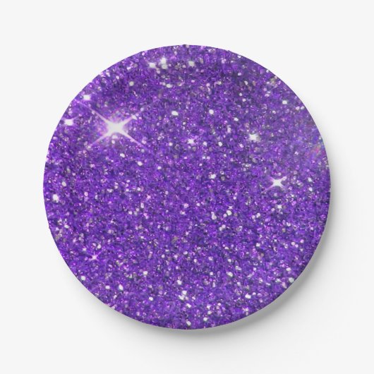 Trendy Lavender Paars Sparking Glitter Glitz Papieren Bordje (Voorkant)