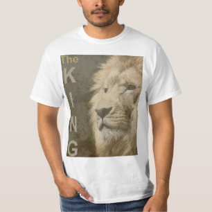 Trendy Leeuw Gezicht Wit Sjabloon Mannen Modern T-shirt