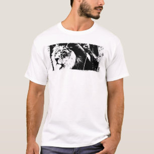 Trendy Leeuw Template Witte Kleur Modern Eerlijk T-shirt
