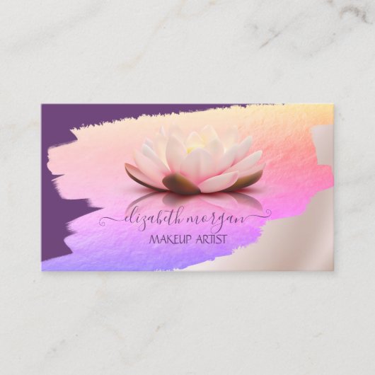 Trendy, legant, penseelstreek, Lotus Visitekaartje (Voorkant)