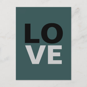Trendy Leigrijze Achtergrond Liefde Huwelijk  Briefkaart