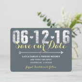 Trendy Lemon & Grey Save the Date (Staand voorkant)