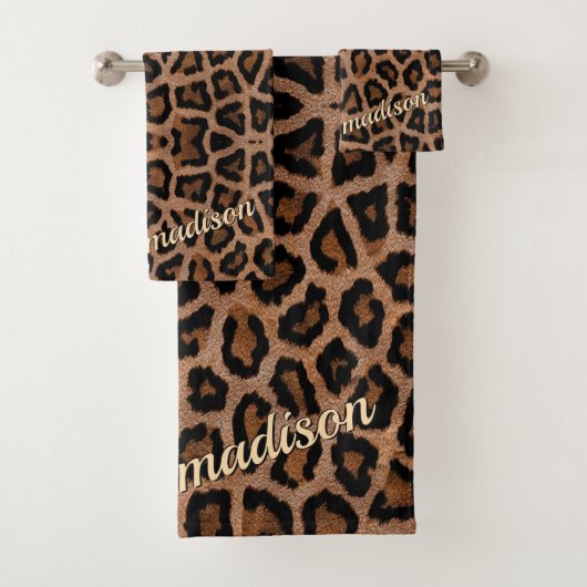 Trendy Leopard Big Cat Gorgood Animal Pattern Bad Handdoek (Insitu)
