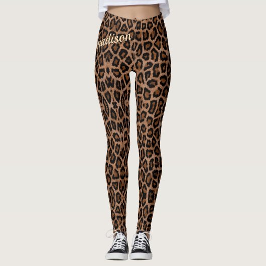 Trendy Leopard Big Cat Gorgood Animal Pattern Leggings (Voorkant)