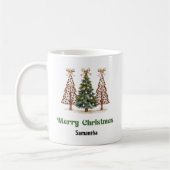 Trendy Leopard Christmas Trees Personalized Mug (Gauche)