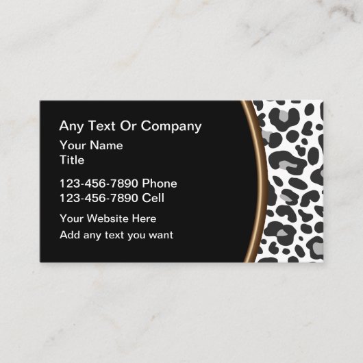 Trendy Leopard Pattern Beauty Theme Visitekaartje (Voorkant)