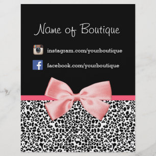 Trendy Leopard Pink Ribbon Promotion Marketing Flyer