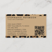 Trendy Leopard Print Aangepaste Bedrijf Logo QR Co Visitekaartje (Achterkant)