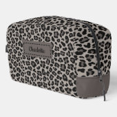Trendy Leopard Print Aangepaste Naam Cosmetische T Toilettasje (Rechterhoek)