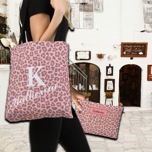Trendy Leopard Print Aangepaste naam Etui
