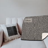 Trendy Leopard Print Aangepaste naam Sherpa Deken