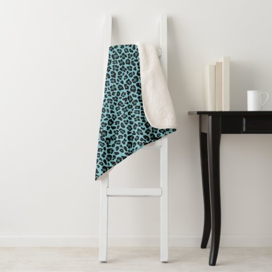 Trendy Leopard Print Aangepaste naam Sherpa Deken (In situ)