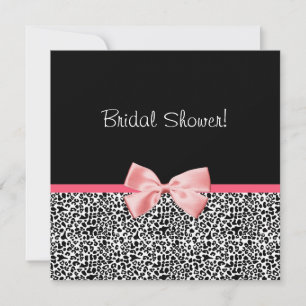 Trendy Leopard Print and Pink Ribbon Vrijgezellenf Kaart