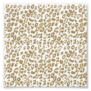  Trendy Leopard Print Gouden Glitter Foto Afdruk
