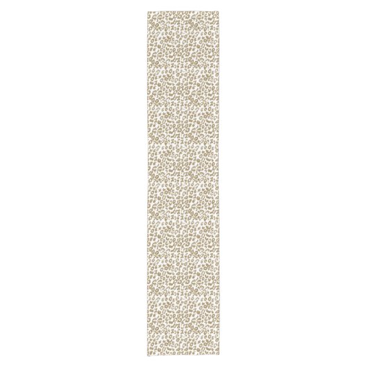  Trendy Leopard Print Gouden Glitter Korte Tafelloper (Voorkant)